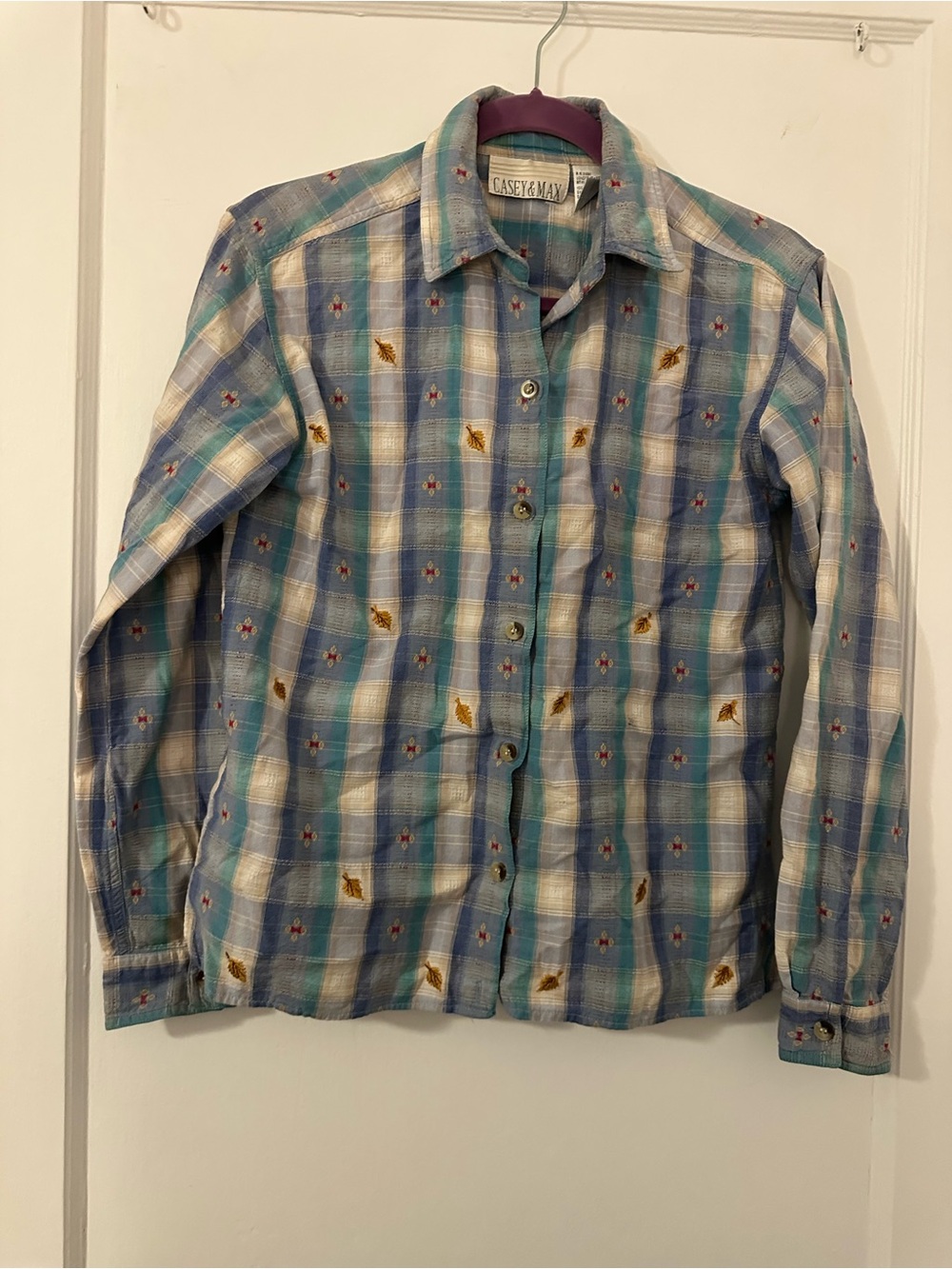 Casey & May Blue Plaid Button-Down Shirt